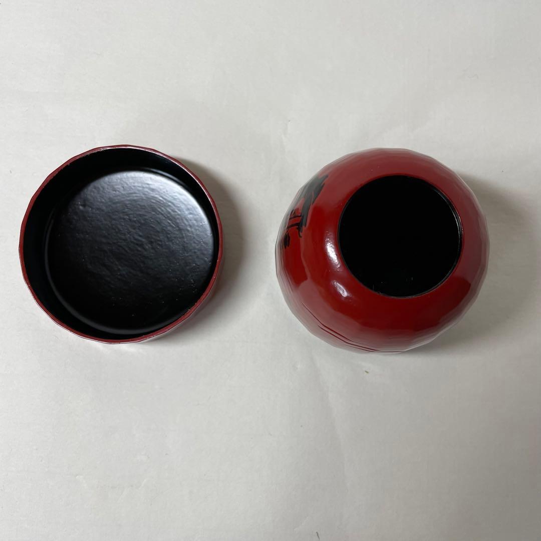 FD25⑦ 淡々斉好写　道馬宗廣作　黒朱　折撓一閑塗り　梅月棗