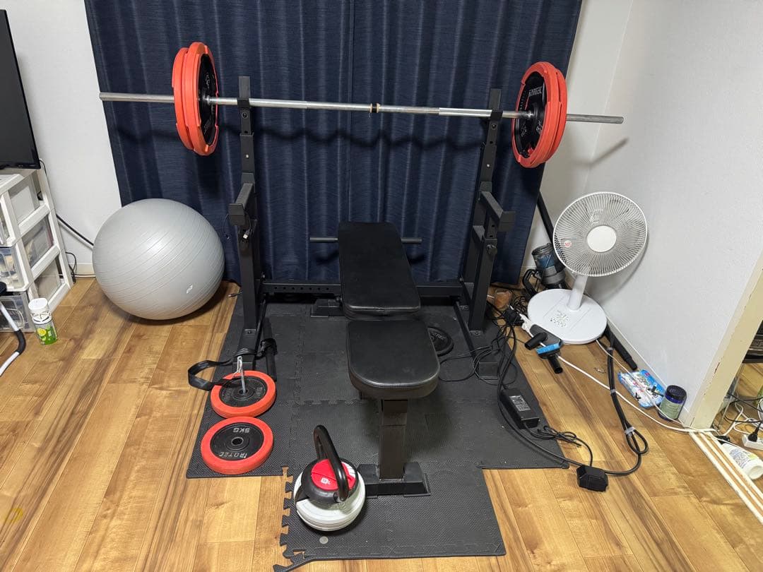 トレーニングベンチ バーベル付き 100kg set