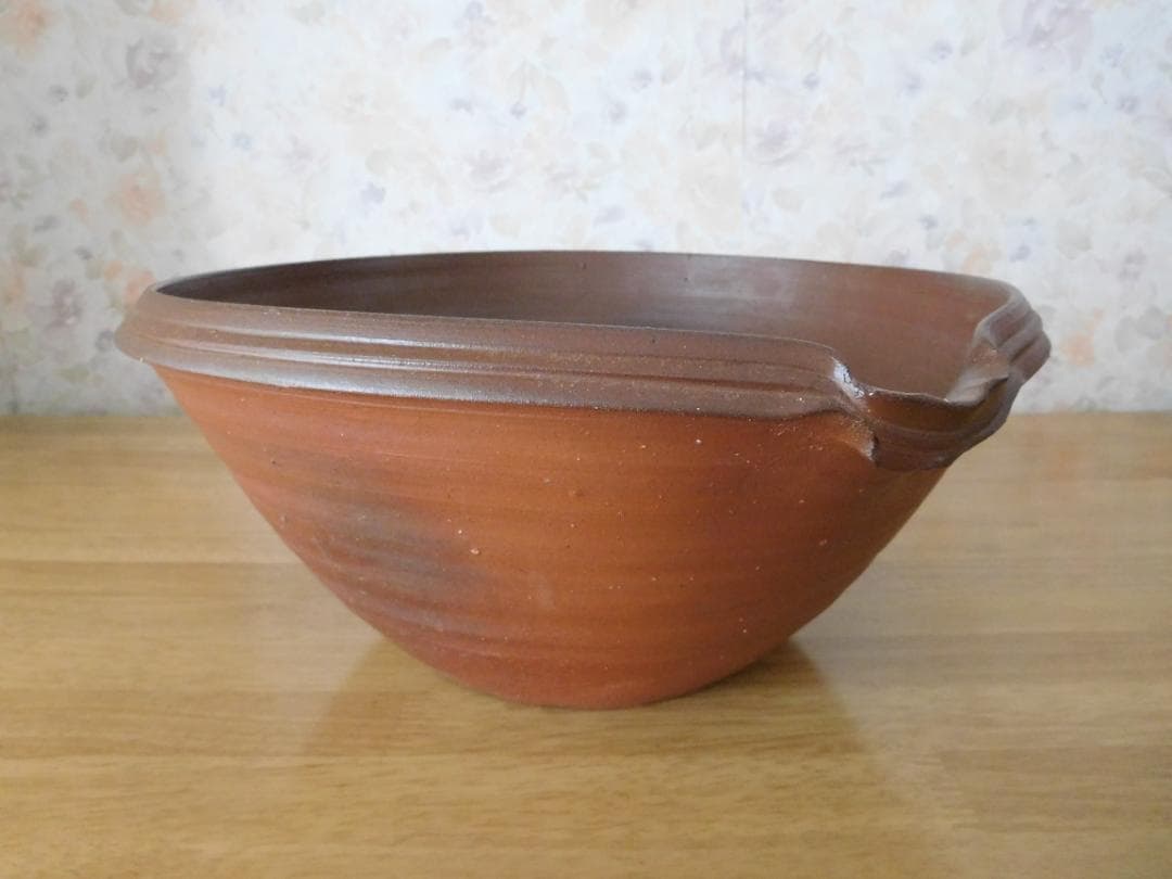 ★備前焼　水盤　榊原清人作　通産大臣指定工芸品★