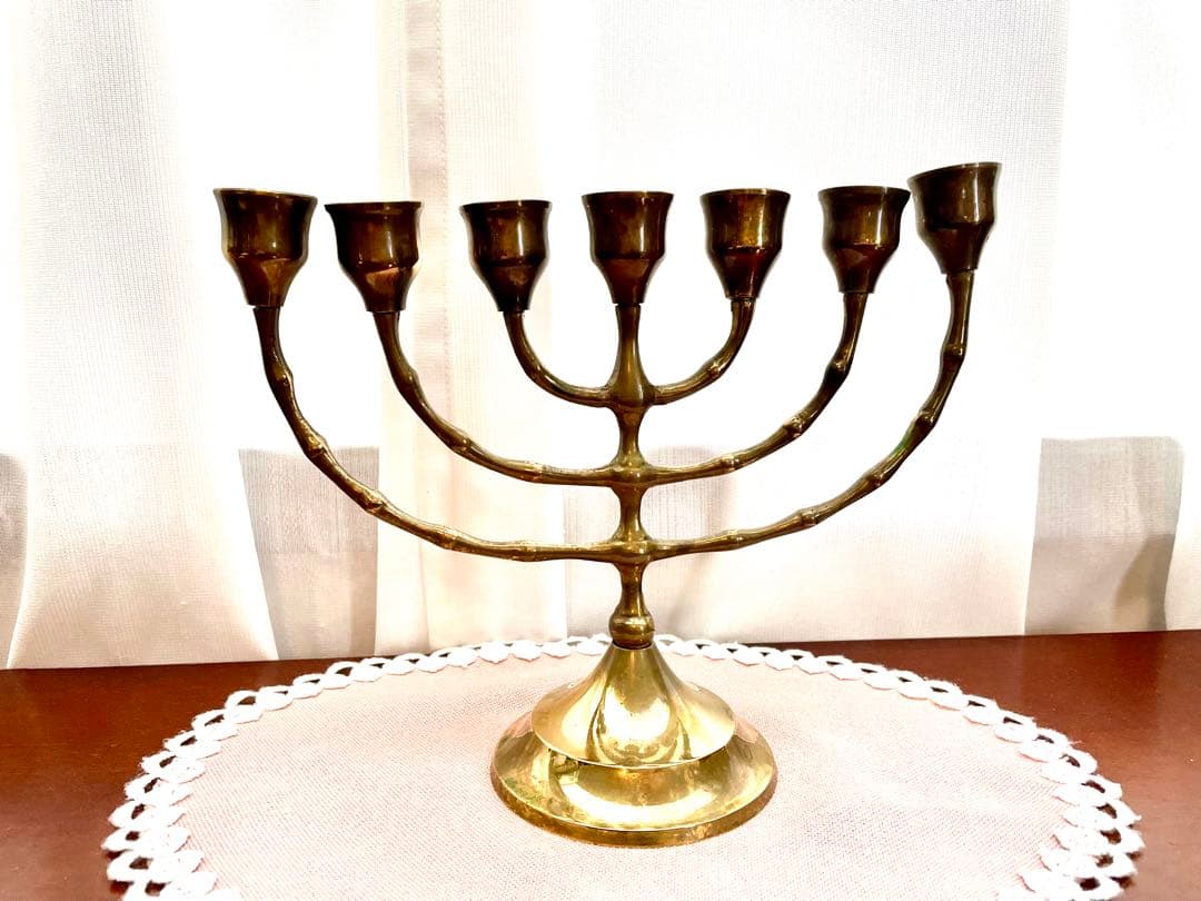 真鍮製 メノーラ 高さ約25cm