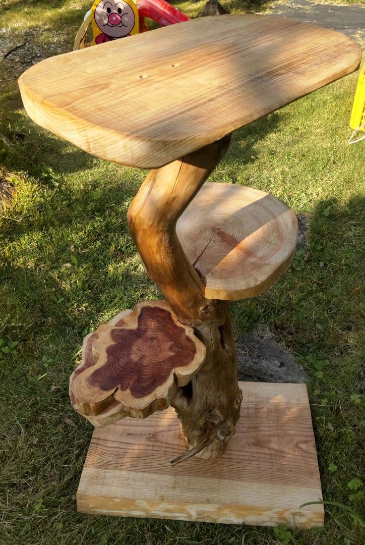 天然木製 4段キャットタワー