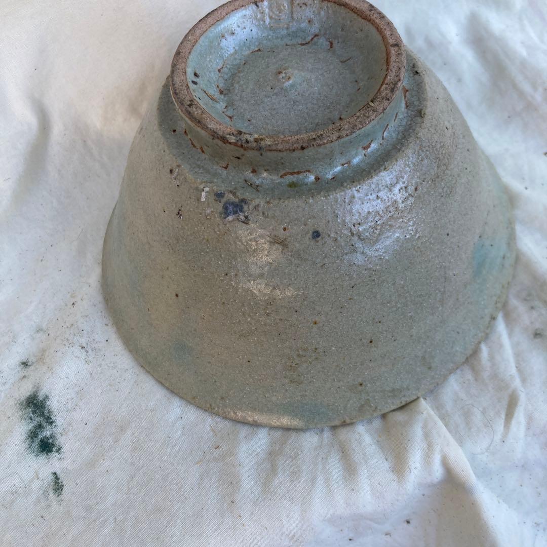 グレー 陶器 茶碗 約15cm