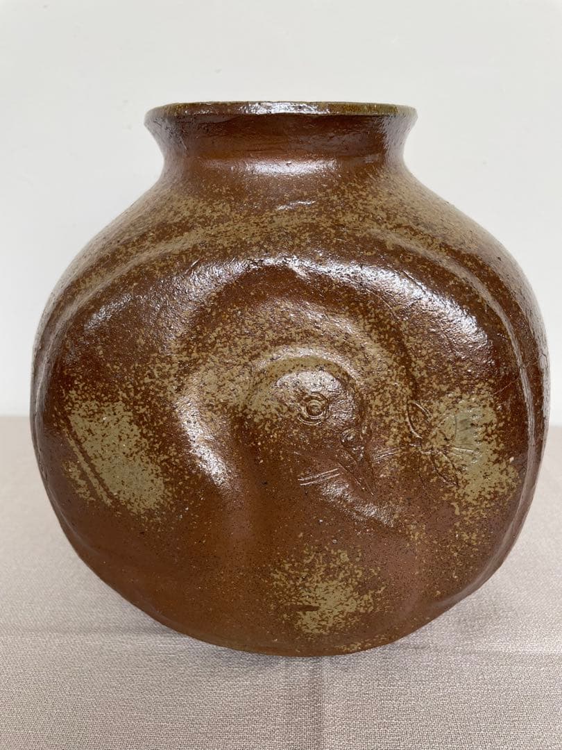 備前焼　岡本錦朋　花器　箱無し