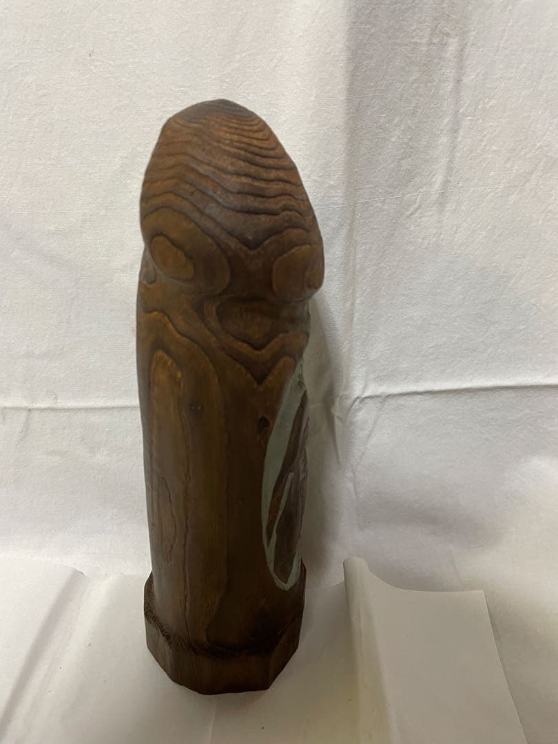 民芸品 木彫り 性神 信仰人形 ガラスケース入り／夫婦和合・安産祈願／詳細不明