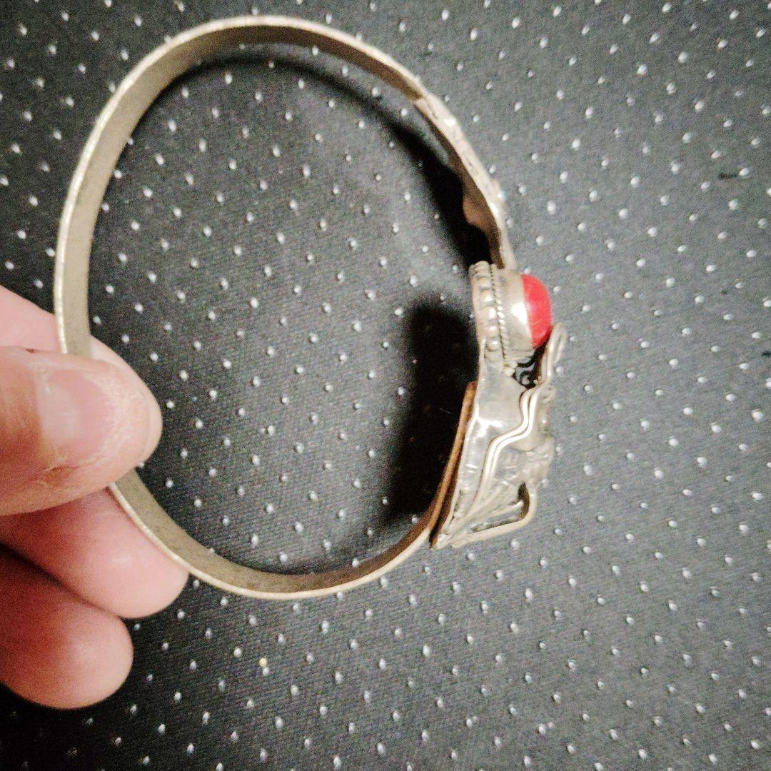 ドラゴンデザイン バングル シルバー風