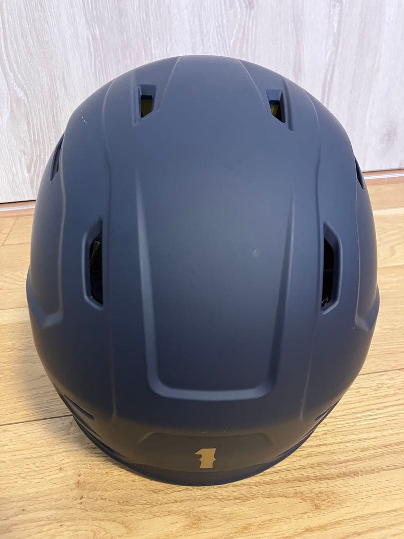 硬式ヘルメット　艶なし　ネイビー　フェイスガード　右打者　両耳　野球　ソフト　L
