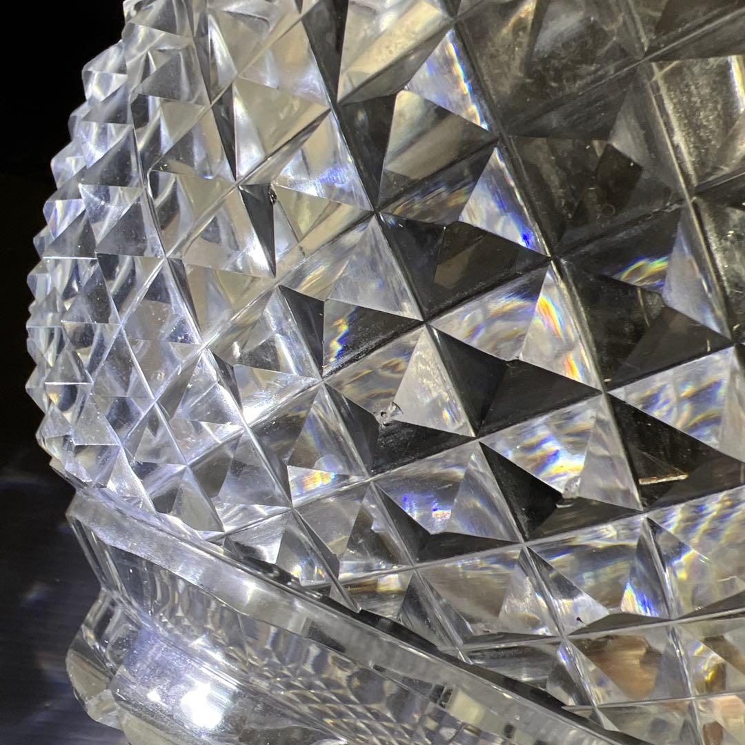 最上手　薩摩切子　初期極上手彫大鉢（鋭いカット）　木箱付　東Y7-1211☆1F