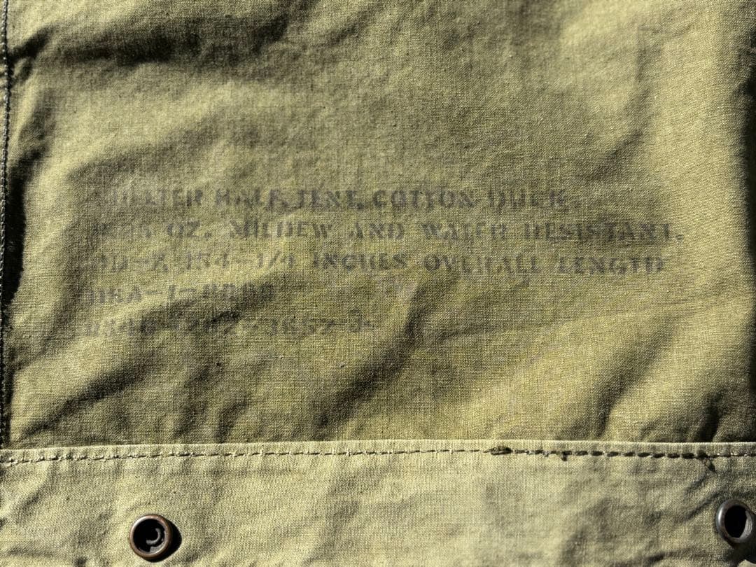 希少 62〜64年 USARMY US パップテント 軍幕 生地 アメリカ軍