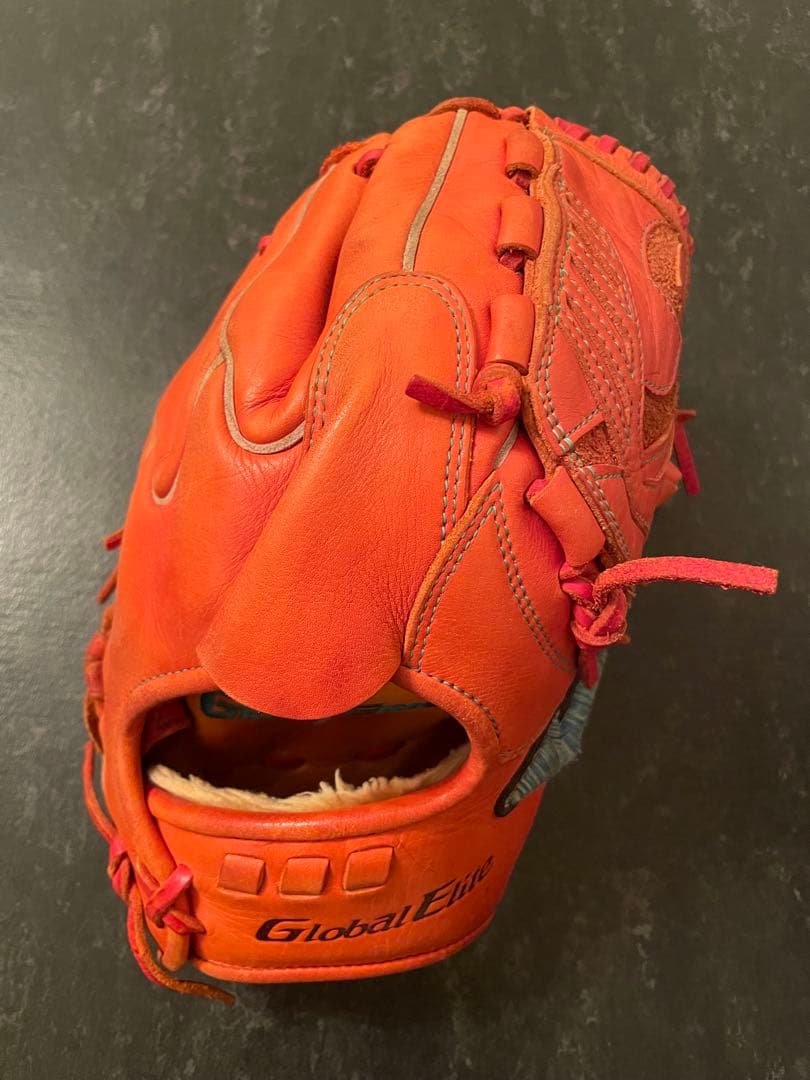 菅野モデルミズノ少年軟式用グラブ M スプレンディッドオレンジ 右投げ用