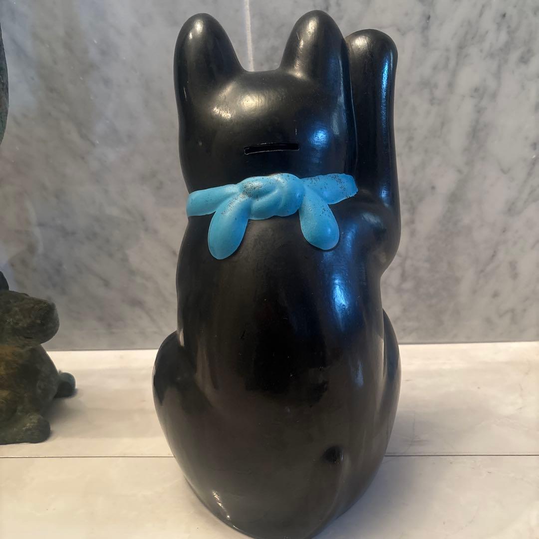 アンティーク妖艶な瞳とシュッとしたお顔立ちおかめさんが福を運ぶ特大招き猫