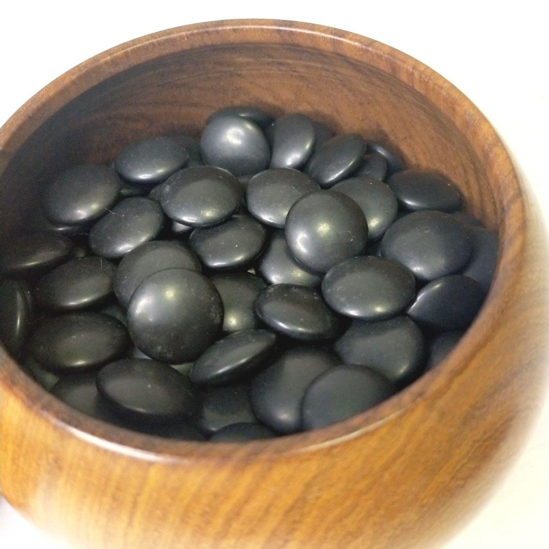 【レア】蛤碁石 那智黒石 碁笥セット 白188黒182個 直径約2cm 19路盤