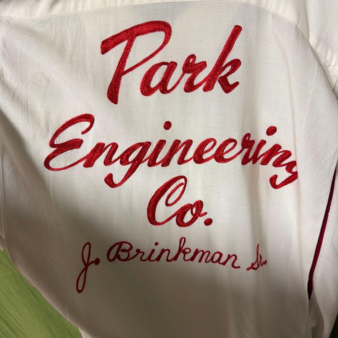 Nat Nast ホワイトレッド ボウリングシャツ