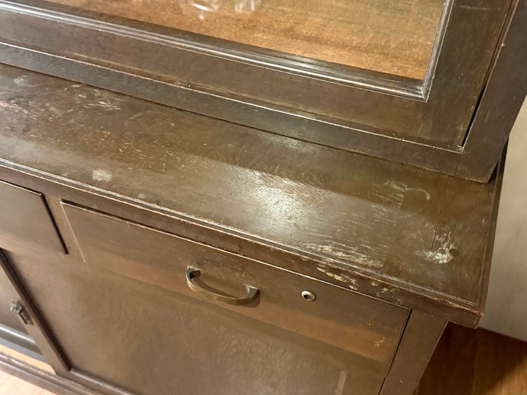 古家具 ガラス引戸 水屋箪笥