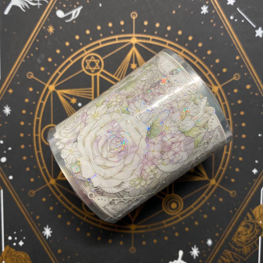 【B】海外　10m巻　貝殻光マスキングテープ　お花系　装飾系