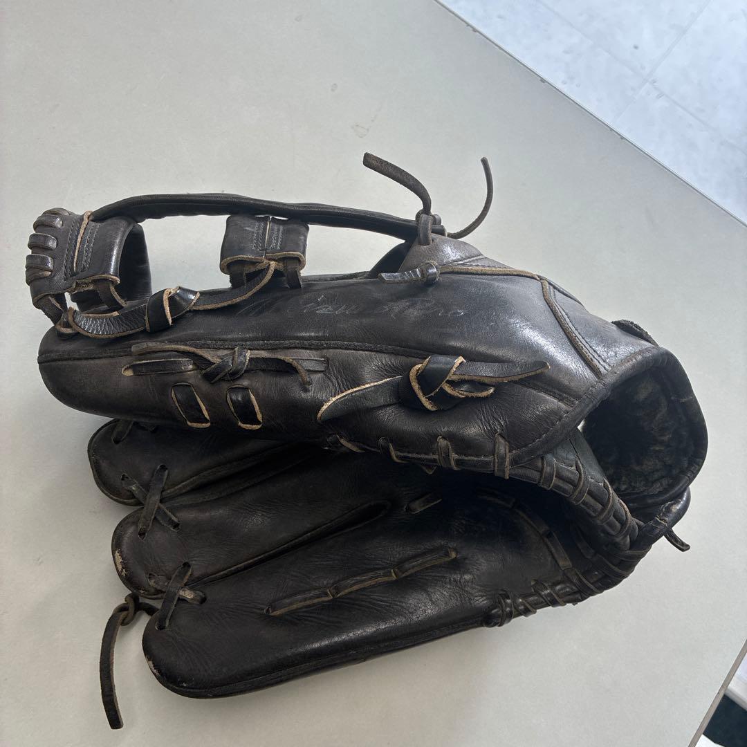限界です！黒い硬式グローブ　ミズノプロ 左