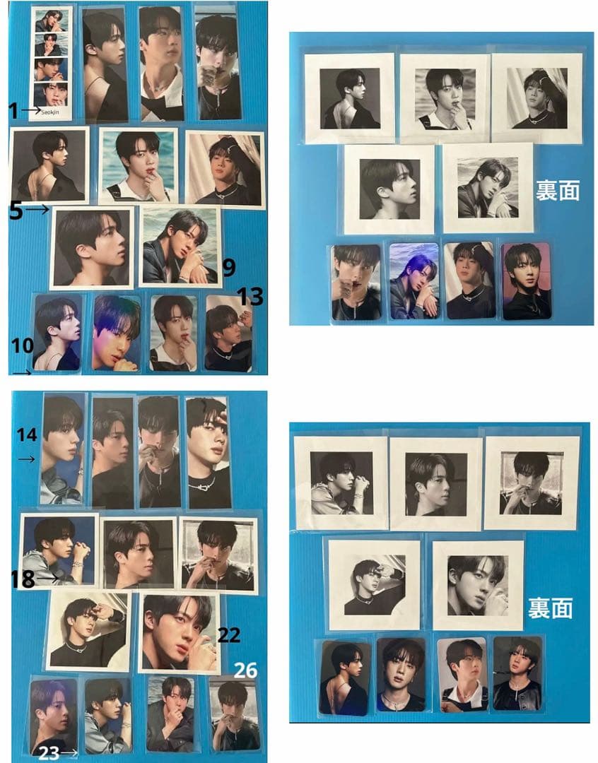 BTS JIN ロングステッカー•両面ホログラムフォトカード•ステッカー
