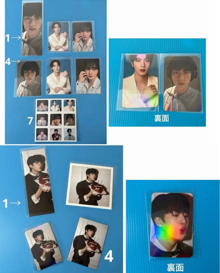 BTS JIN ロングステッカー•両面ホログラムフォトカード•ステッカー