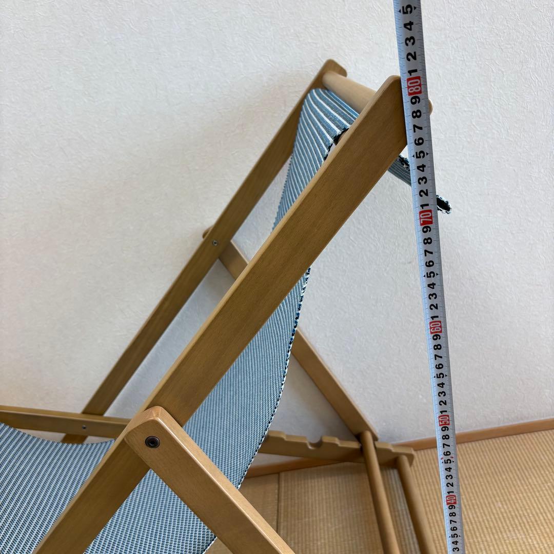 松右衛門帆を使用した折り畳みできる　ウッドデッキチェア