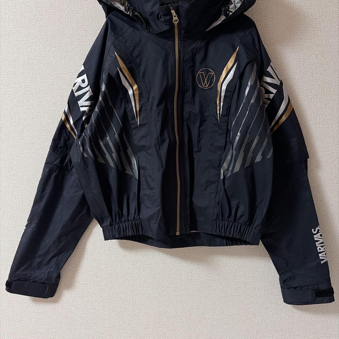 【VARIVAS 】バリバス　ドライアーマー　フード付きレインウェア　釣具　黒M