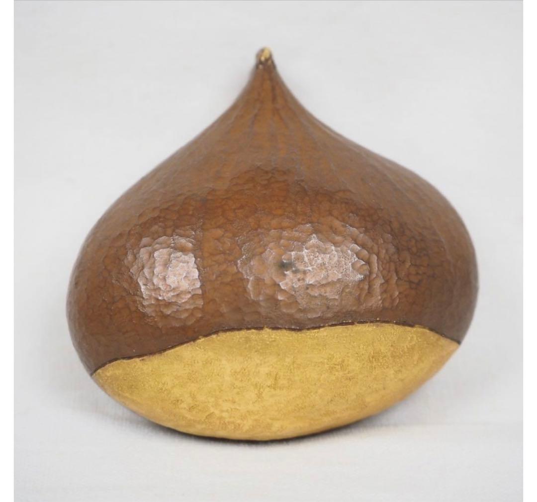 送料無料　時代物　『泰』銘　金象嵌　手打ち鎚目　銅製香合　★超希少★