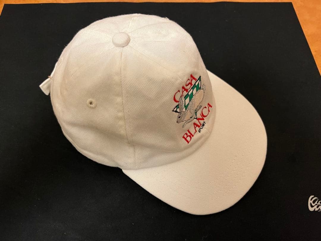 Casablanca ウサギ ロゴ刺繍 キャップ ホワイト