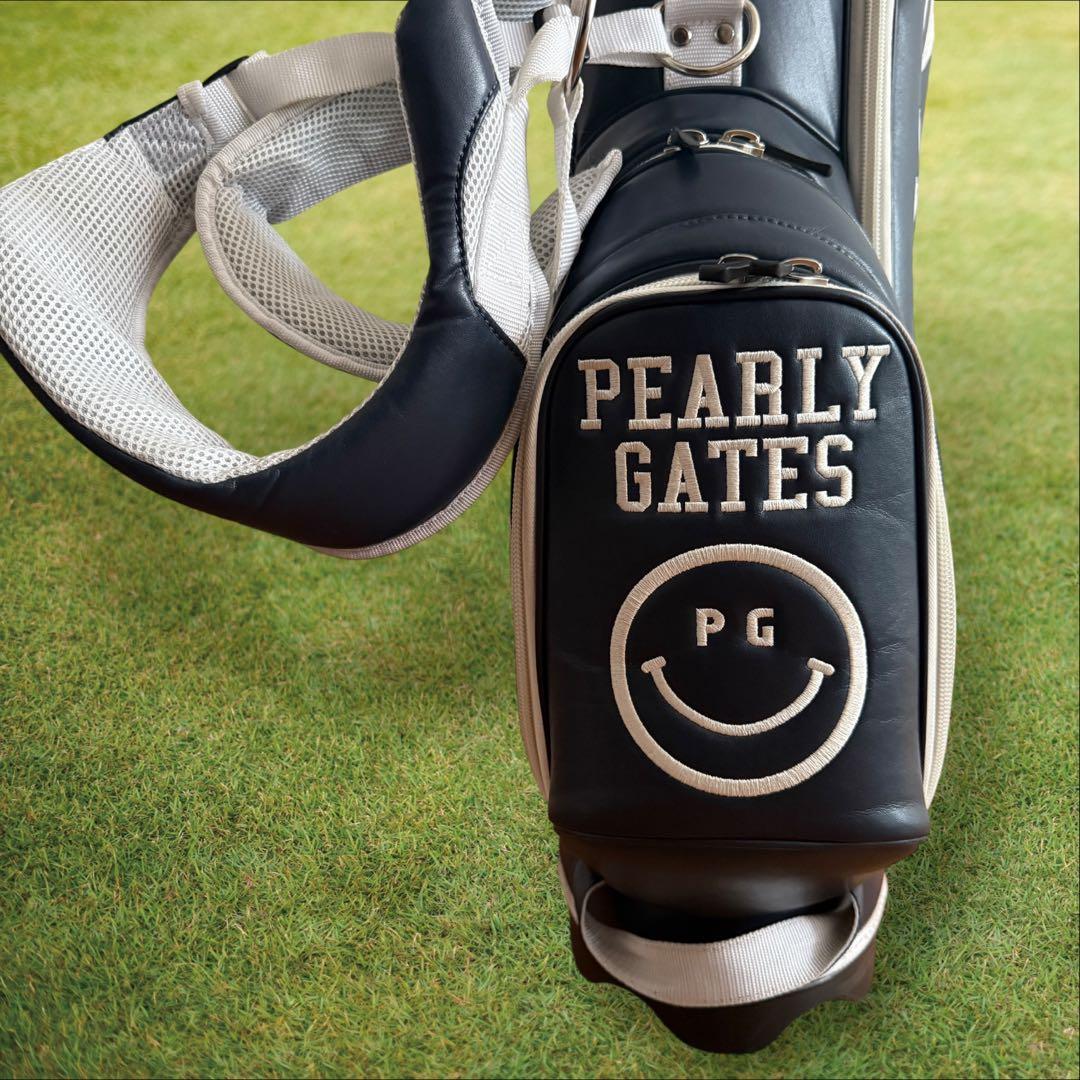 パーリーゲイツ　キャディバッグ　ショルダー式　スタンド式　軽量　紺　ネイビー