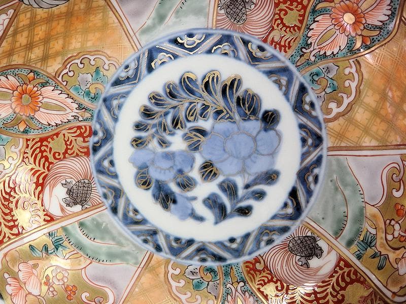 古伊万里　金襴手　松竹梅に鶴亀の図　膾皿　５客　D942AS-BNu