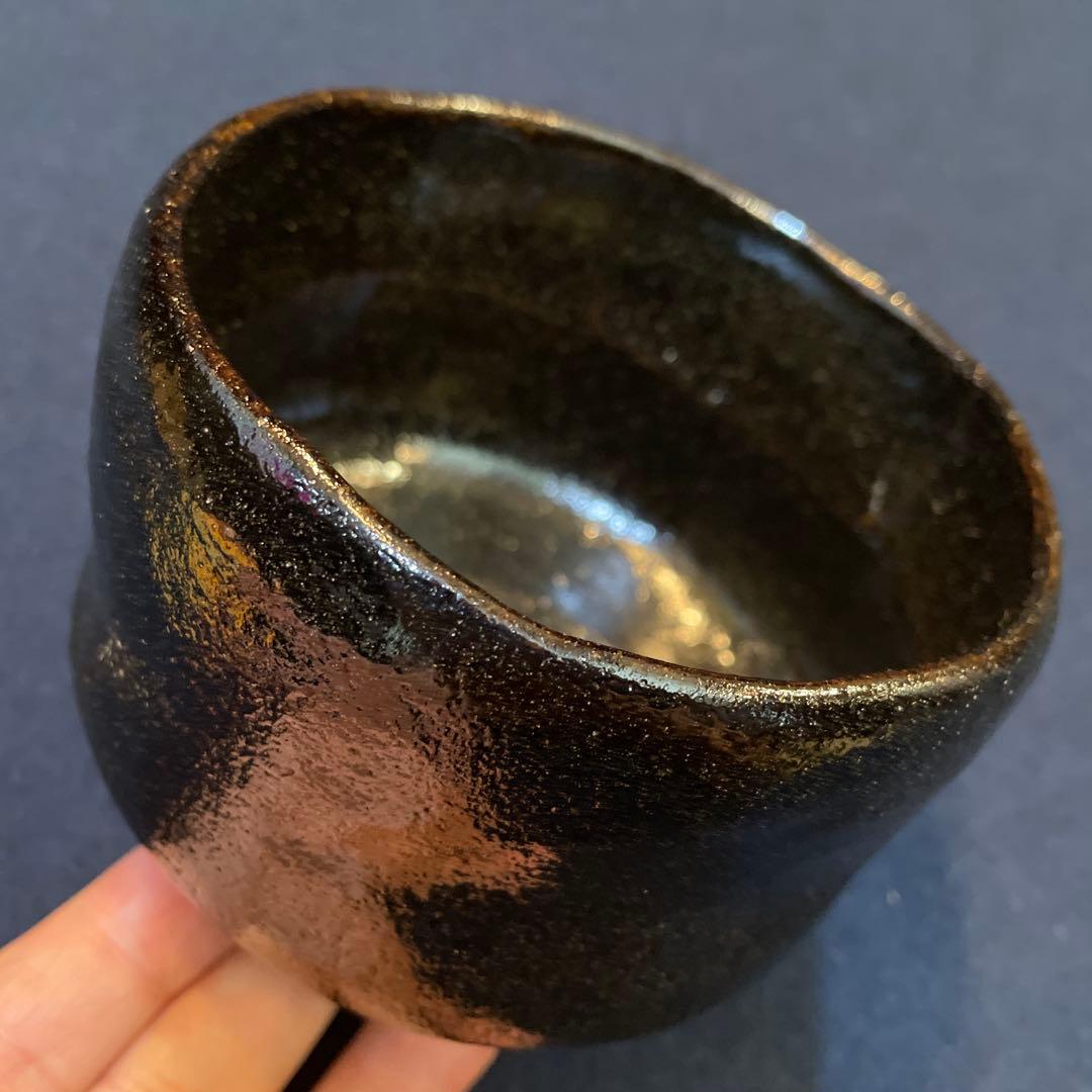 人気の女性作家【檜垣 青子】の作品『黒茶碗』共箱　※未使用品の様な状態