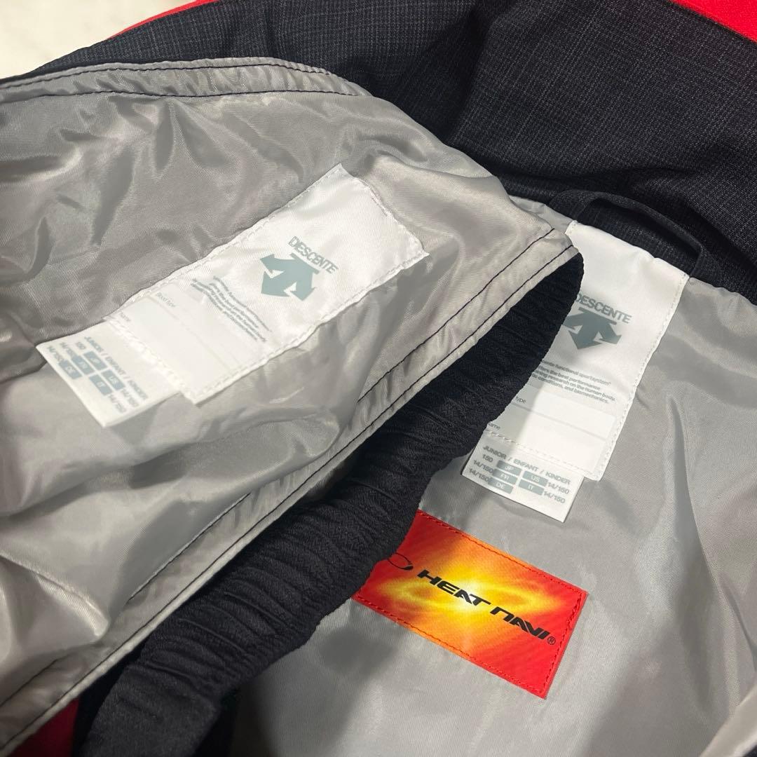 デサント スキーウエア 150 140 キッズ スノーウェア 男の子 赤 黒