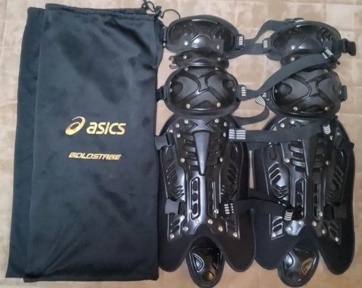 アシックス　硬式野球　キャッチャーレガース　BPL14S 黒 サイズM
