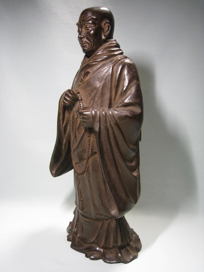 親鸞さん【親鸞聖人像】　ブロンズ製 浄土真宗開祖　　 高さ約59㎝