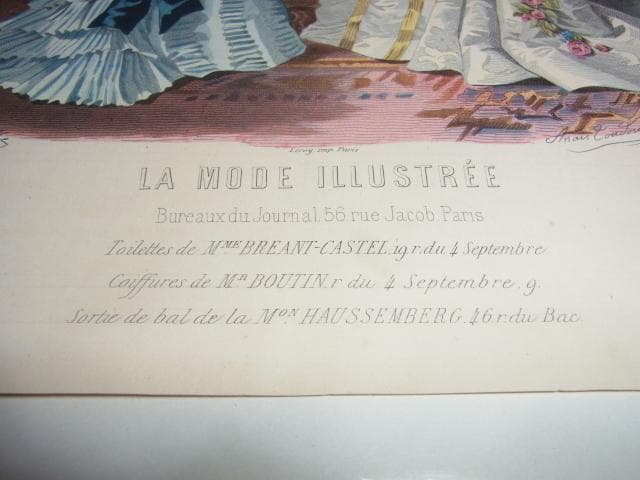 1875年銅版画◆フランス ファッション誌『ラ・モード・イリュストレ』No.48
