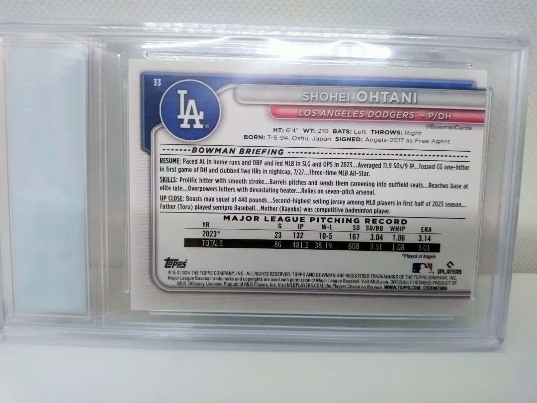 大谷翔平 2024 BOWMAN GEM MINT 10 ドジャース