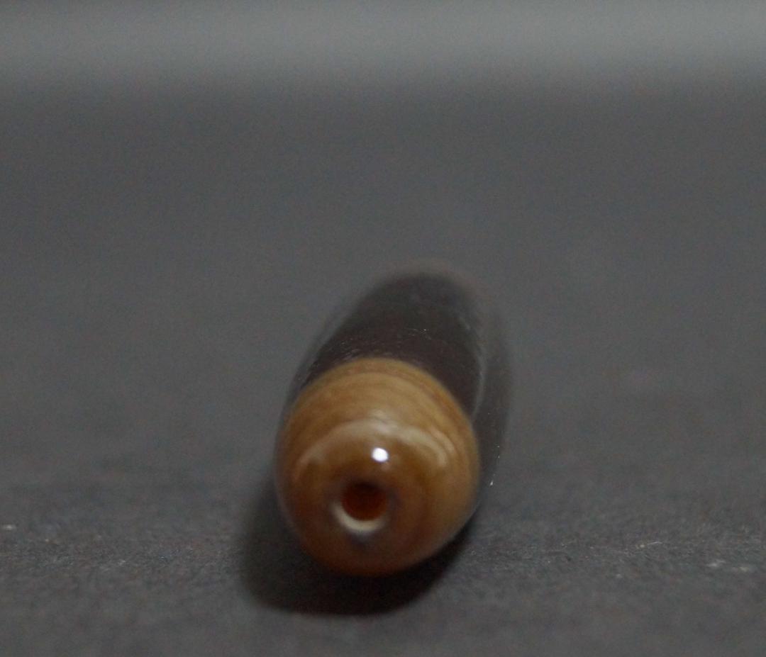 オールドチベット 古いメノウ瑪瑙 纏絲瑪瑙 大玉根付緒締玉アゲート Dziビーズ