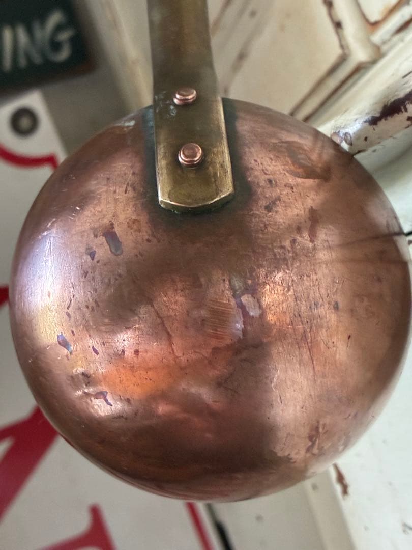 フランス　アンティーク　銅製 レードル ５本　壁掛け　ラック　プロ用　コッパー