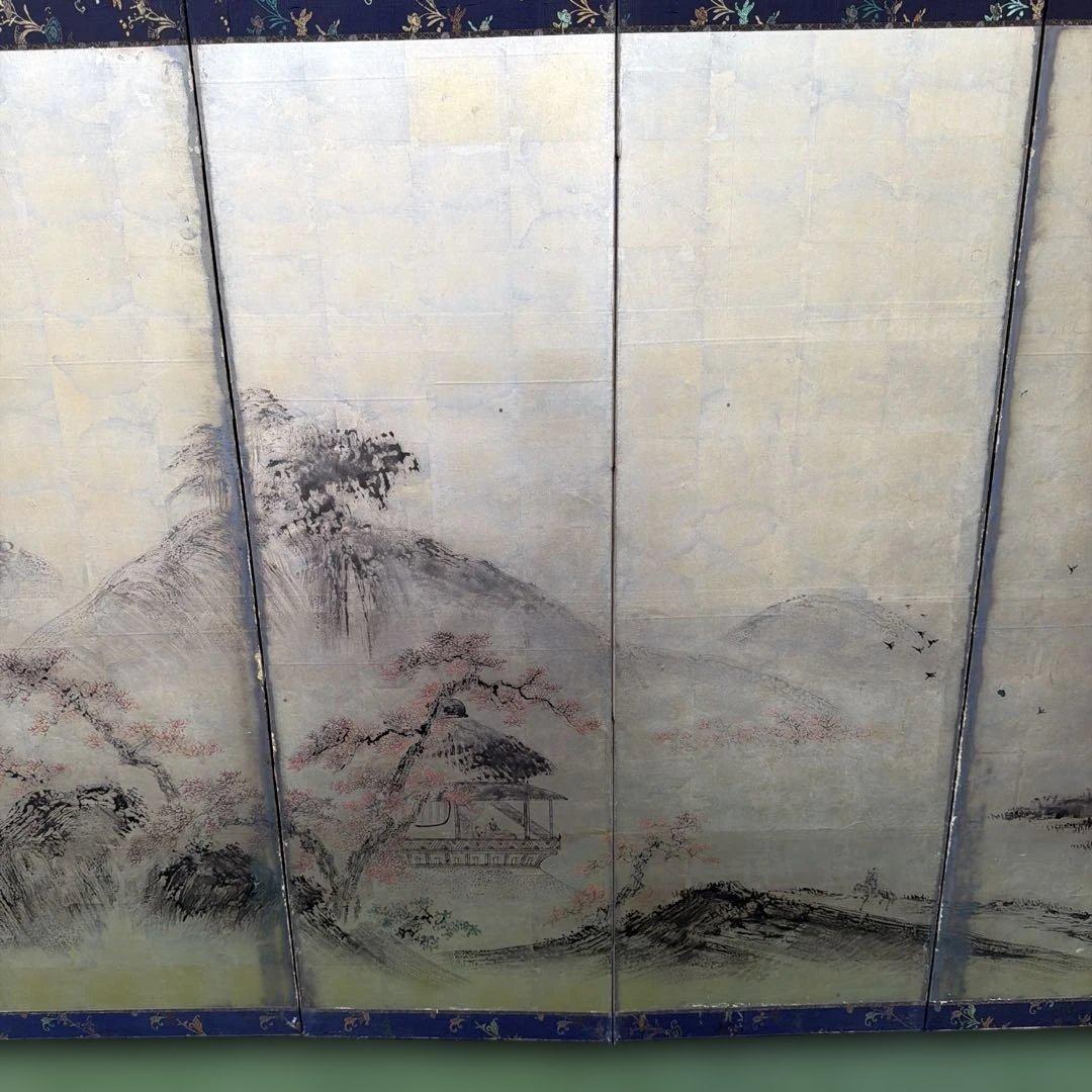 山水画の屏風2枚　箱入り