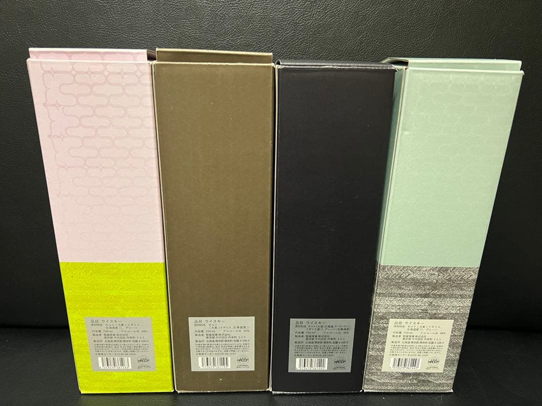 AKKESHI 厚岸ウイスキー 空瓶・空箱　穀雨・立春・冬至・霜降4本セット