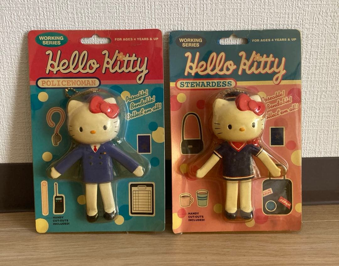 【未開封・稀少】ハローキティ　ワーキングシリーズ　スチュワーデス&ポリスウーマン