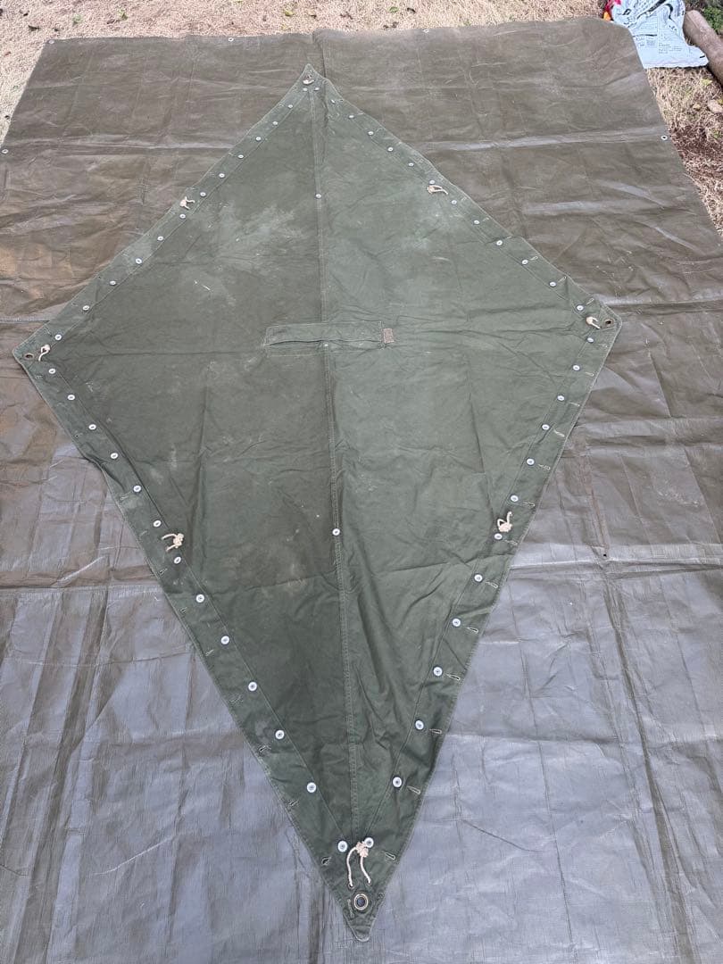 希少！ヴィンテージ　ノルウェー軍幕　8枚　ポール　アルミペグ付き