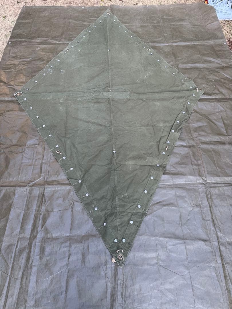 希少！ヴィンテージ　ノルウェー軍幕　8枚　ポール　アルミペグ付き