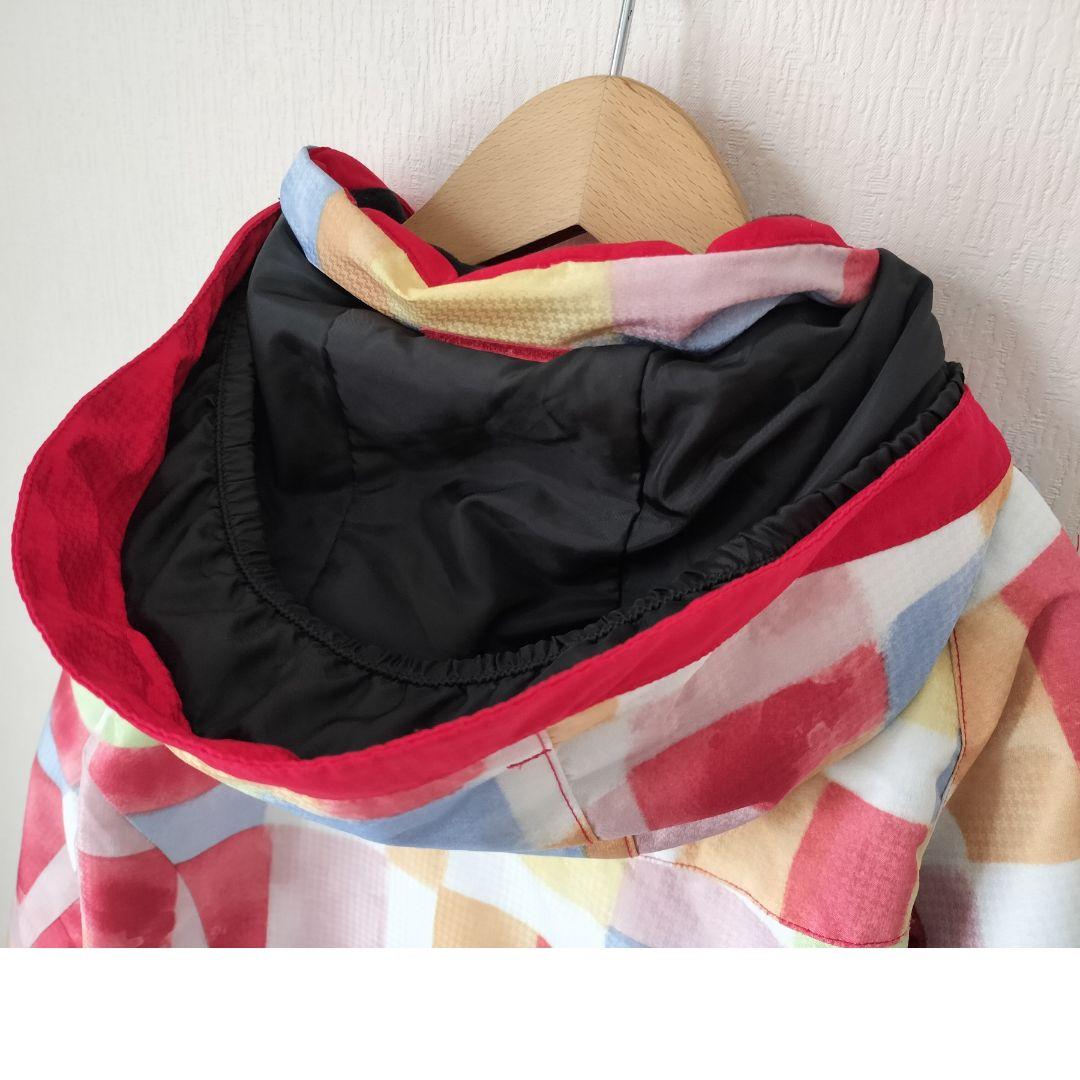 美品Phenix スキーウェア 女の子140 130 パステルチェック×紺 上下