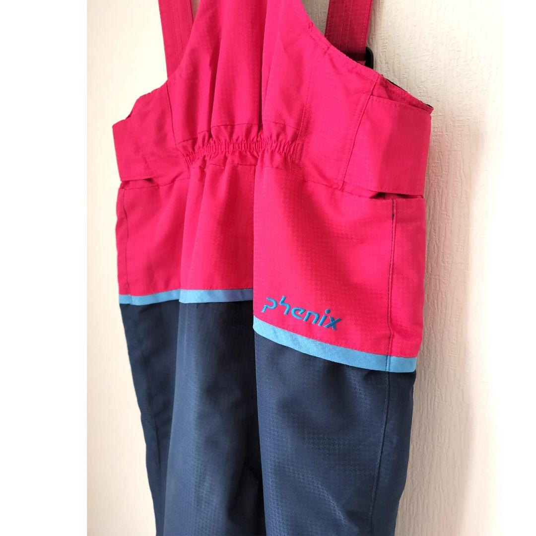 美品Phenix スキーウェア 女の子140 130 パステルチェック×紺 上下