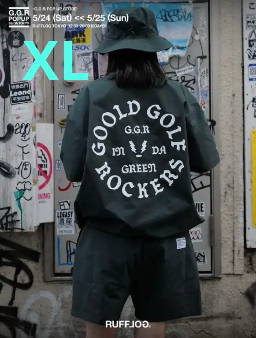 【限定】ゴールドゴルフロッカーズ 上下セットアップ＆ソックス カーキ XL