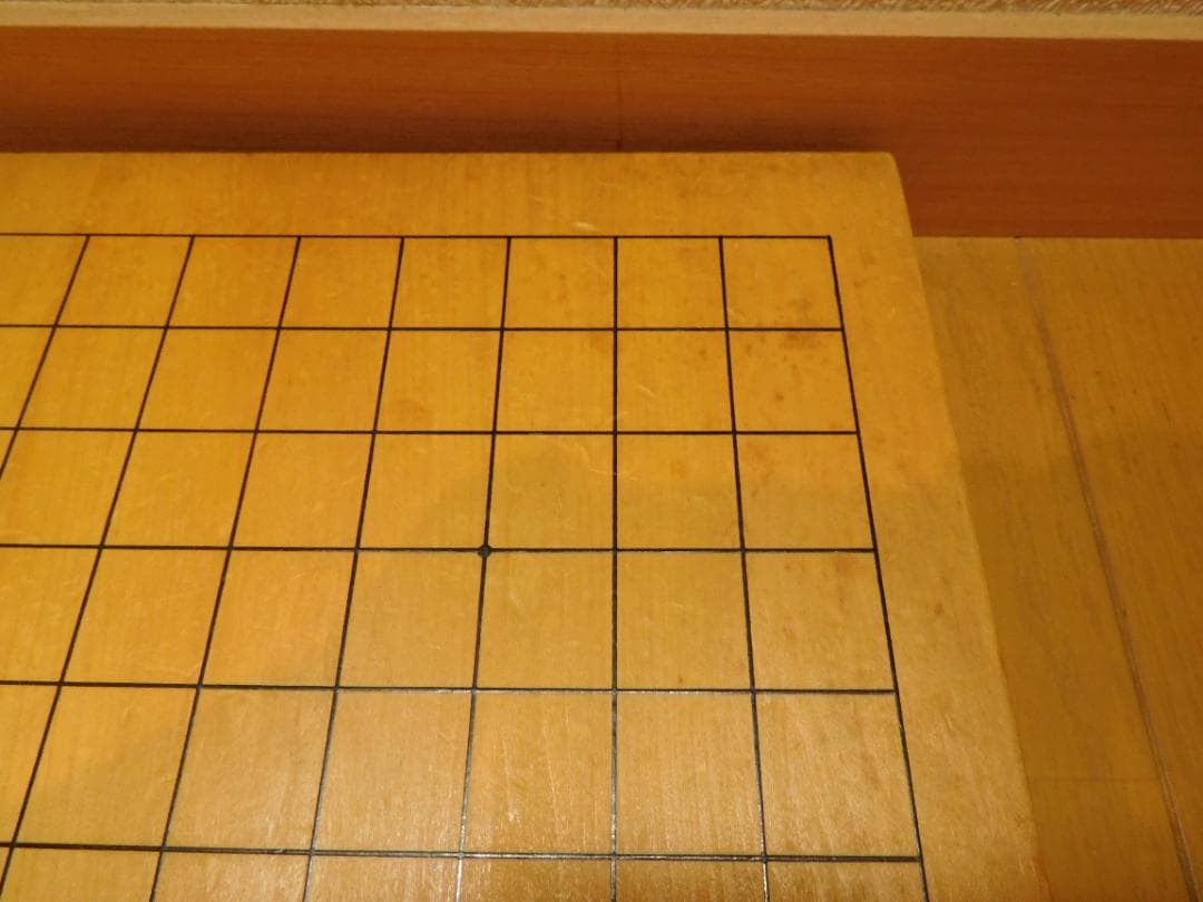 囲碁盤　本榧盤　1寸盤　表13路　裏9路