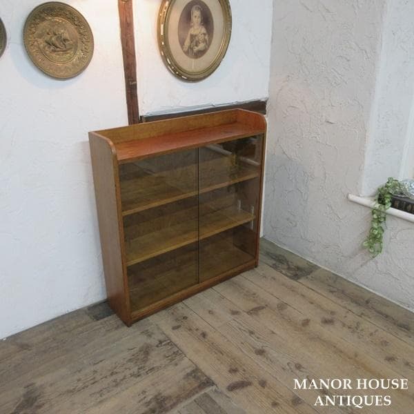 イギリス製 アンティーク 家具 ブックケース 本棚 書棚 ガラス戸 6158e