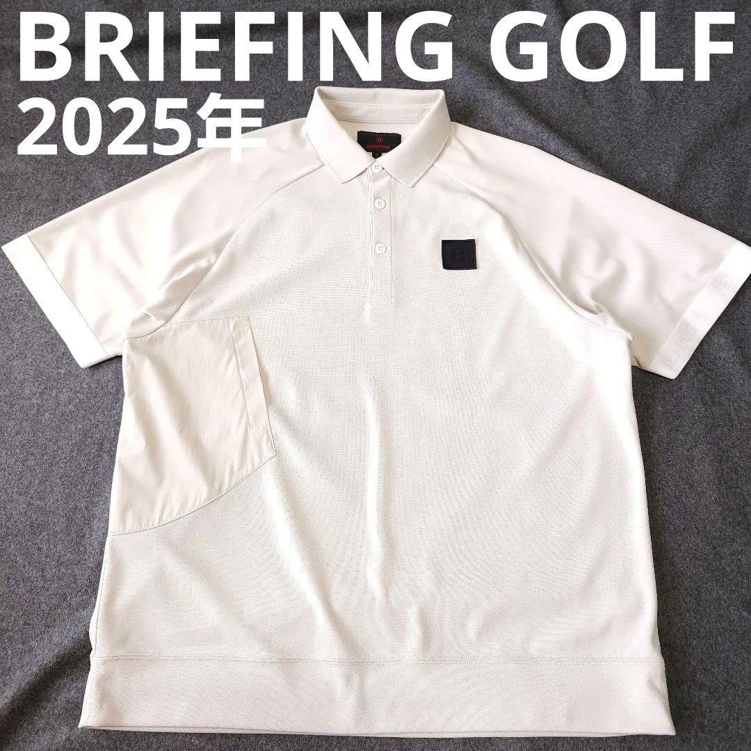 【ブリーフィング】2025年人気ロゴマークワッペン 半袖ゴルフポロシャツM