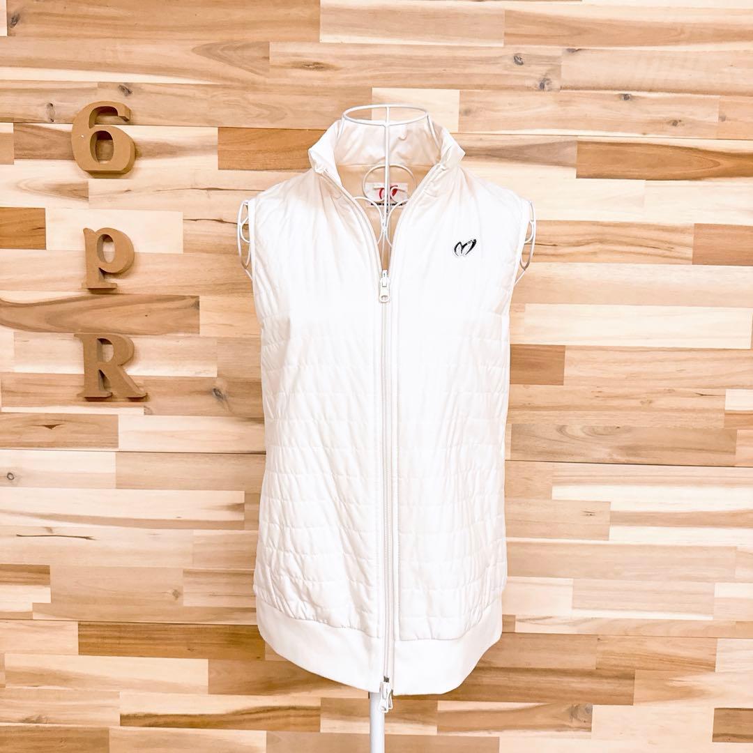 【マスターバニーエディション】キルティング リブ切り替え 中綿ベスト ゴルフ 白