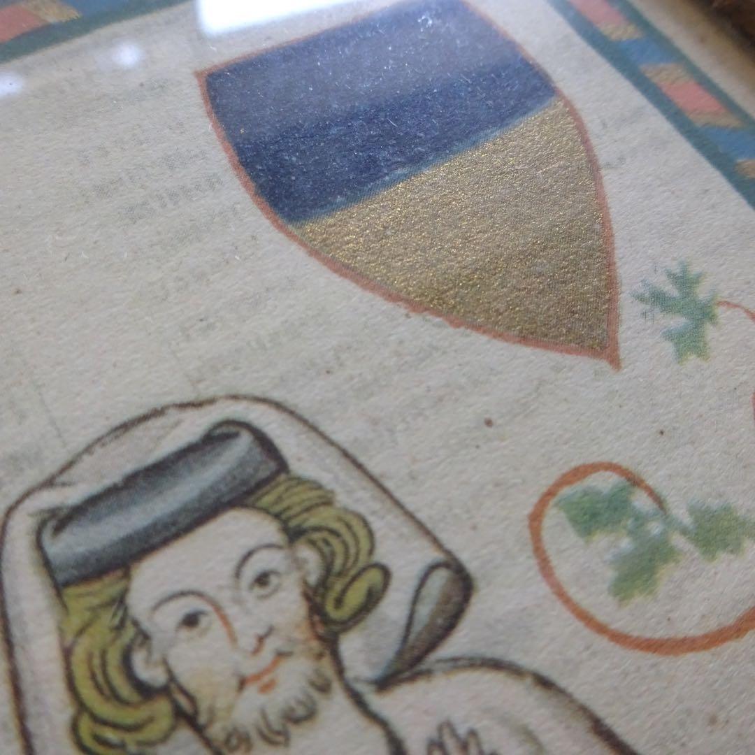 アンティーク 額 フレーム ブロカント マネッセ写本 ホーリーカード 蚤の市