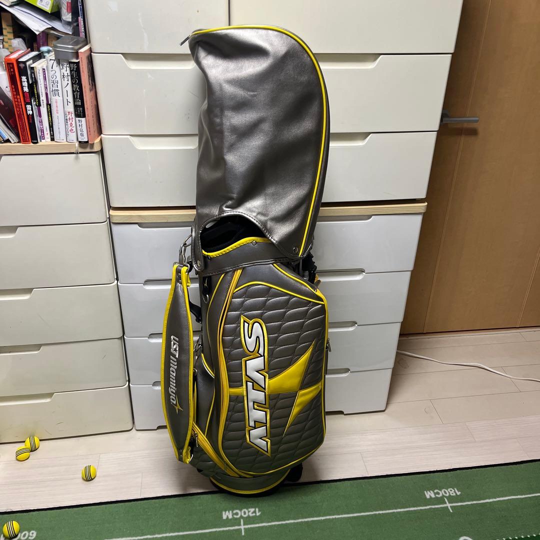 ATTAS キャディバッグ グレー/イエロー、シルバー