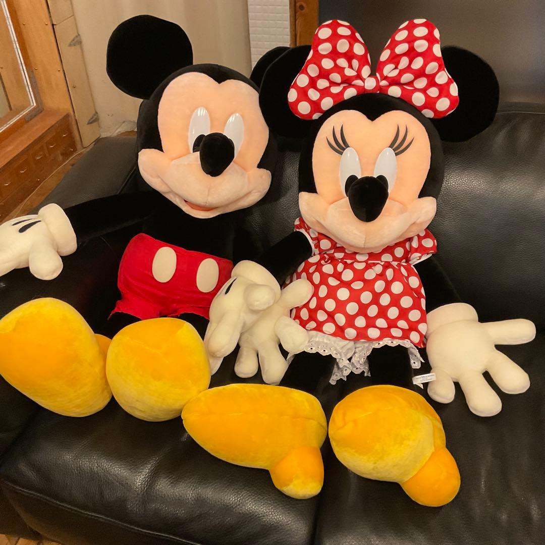 超特大！100cm！美品 ミッキーマウス ミニー マウス ぬいぐるみ ディズニー